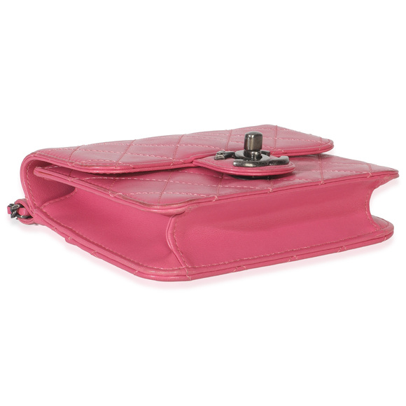Chanel Pink Quilted Lambskin Mini Crossing Times Flap Bag - Picture 8 of 8